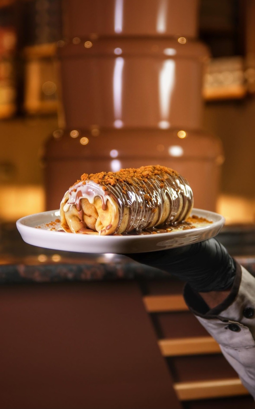 Chocolate crepe roll
